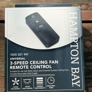 Hampton Bay 3-Speed Universal Ceiling Fan Remote Control  New